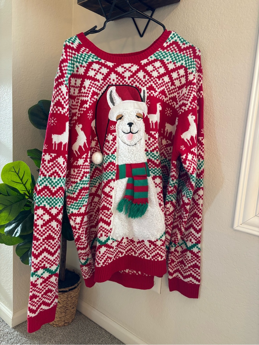Jolly Sweaters Brand Jolly Llama Red & Green Holiday Sweater
